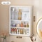 Multi-Layer Bathroom Organizer, No Drill Transparent Cosmetic Display Cabinet with Removable Shelves