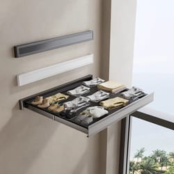 foldable clothes and hat rack with hooks, space-saving storage solution for bathroom and balcony