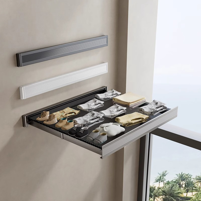 Foldable Clothes and Hat Rack with Hooks, Space-saving Storage Solution for Bathroom and Balcony