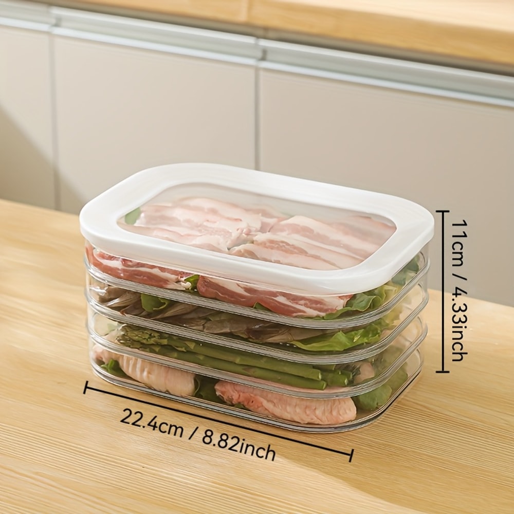 Material Bacon Meat Frozen Preservation Box Sealed Transparent Storage Box Household Refrigerator S 6