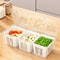 Set Of Food Storage Containers Transparent Square Compartments Vegetable Fruit Salad Condiment Boxe 1