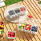 Set Of Food Storage Containers Transparent Square Compartments Vegetable Fruit Salad Condiment Boxe 2