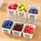 Set Of Food Storage Containers Transparent Square Compartments Vegetable Fruit Salad Condiment Boxe 4