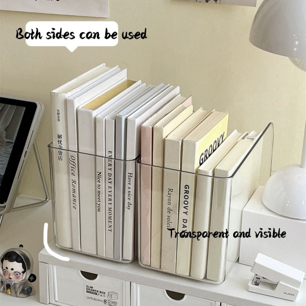 Transparent Book Stand Acrylic Book Folder U Shaped Desk Storage Rack Simple Free Combination Home 3