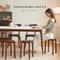 Dining Table Stool, Modern Simple Square Round Rubber Wood, Household Solid Wood Living Room Dining Room Stackable Seat