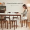 Dining Table Stool, Modern Simple Square Round Rubber Wood, Household Solid Wood Living Room Dining Room Stackable Seat