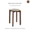 Dining Table Stool, Modern Simple Square Round Rubber Wood, Household Solid Wood Living Room Dining Room Stackable Seat