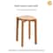 Dining Table Stool, Modern Simple Square Round Rubber Wood, Household Solid Wood Living Room Dining Room Stackable Seat