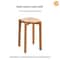 Dining Table Stool, Modern Simple Square Round Rubber Wood, Household Solid Wood Living Room Dining Room Stackable Seat