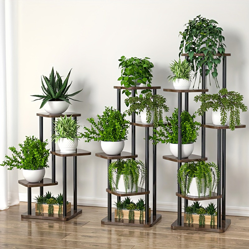 Plant Stand Stand For Flowers Wooden Storage Shelf Indoor Display Stand Multiple Flower Pot Rack 4 0