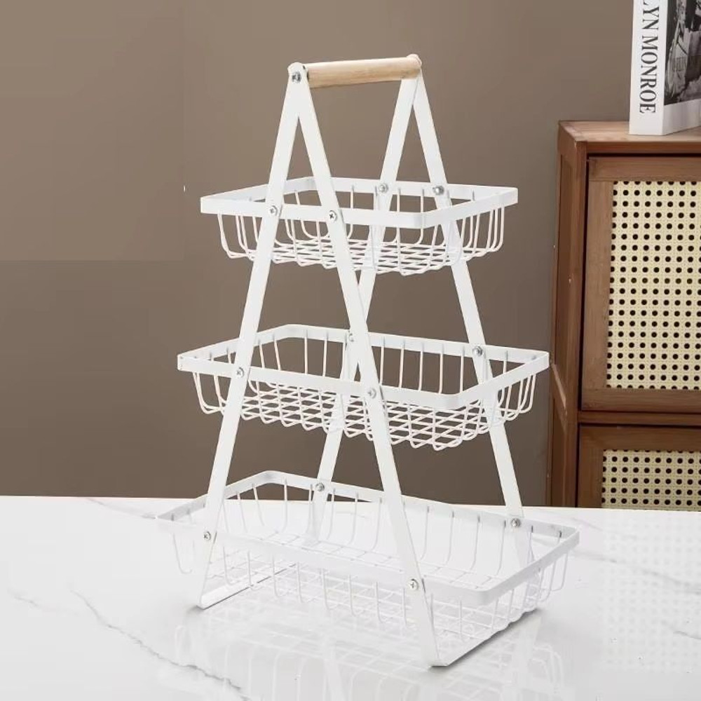 New Portable Iron Kitchen Storage Rack Multilayer Snack Storage Shelf Multifunctional Fruit Basket