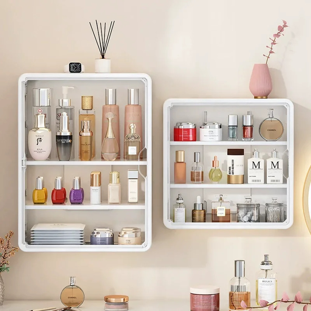 Bathroom Organizer Transparent Multi Layer Display Cabinet Cosmetic Storage Box With Removable Shel
