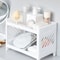 Minimalist Desktop Double Layer Storage Rack Household Bathroom Plastic Organizer Pure White Multif 2