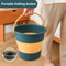 Folding Portable Silicone Bucket With Cover Car Wash Fishing Tool Outdoor Camping Household Supplie 1
