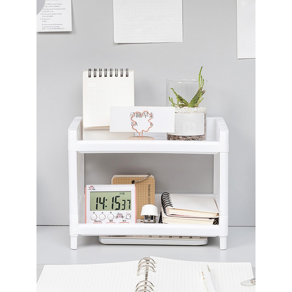 Desktop Double Layer Storage Rack For Desk Office Cosmetics And Stationery 1