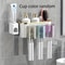Multifunctional Toothbrush Rack And Mug Holder Wall Mounted Toothpaste Storage With Toothpaste Sque 6
