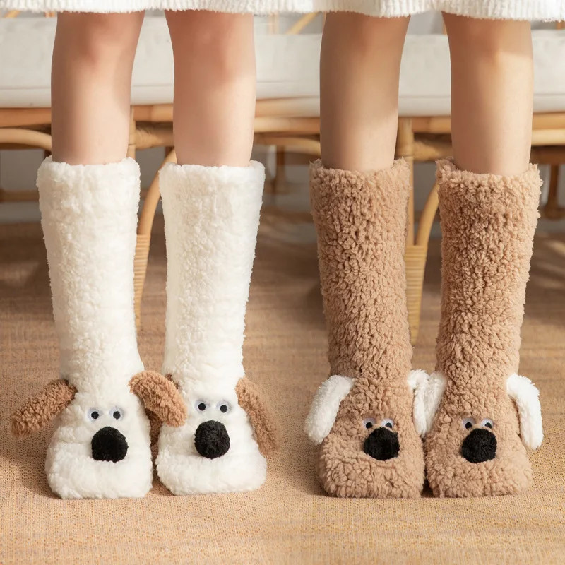 Kawaii Socks For Adults Sleeping Socks Winter Snow Slippers Maternity Leg Warmers Funny Carpet Sock 0