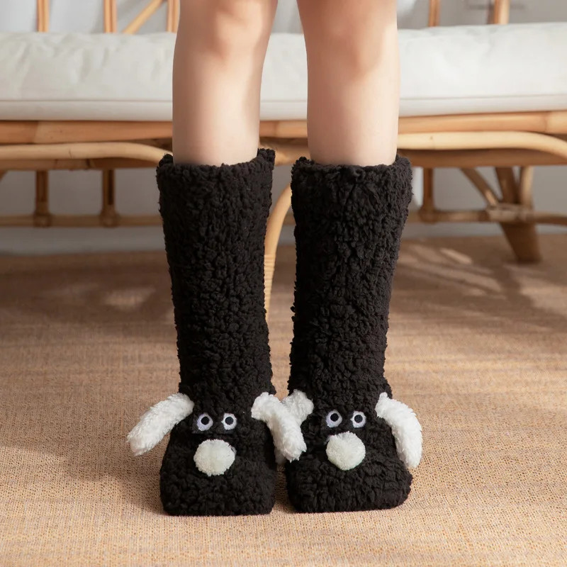 Kawaii Socks For Adults Sleeping Socks Winter Snow Slippers Maternity Leg Warmers Funny Carpet Sock 8