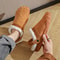 Chamois Leather Winter Home Slippers For Men Women Warm Cotton Bedroom Flip Flops Wide Toe Shoes Ba 4