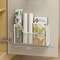 Punchfree Kitchen Cabinet Door Storage Box Iron Rack Wallmounted Plastic Wrap Rack For Refrigerator 3