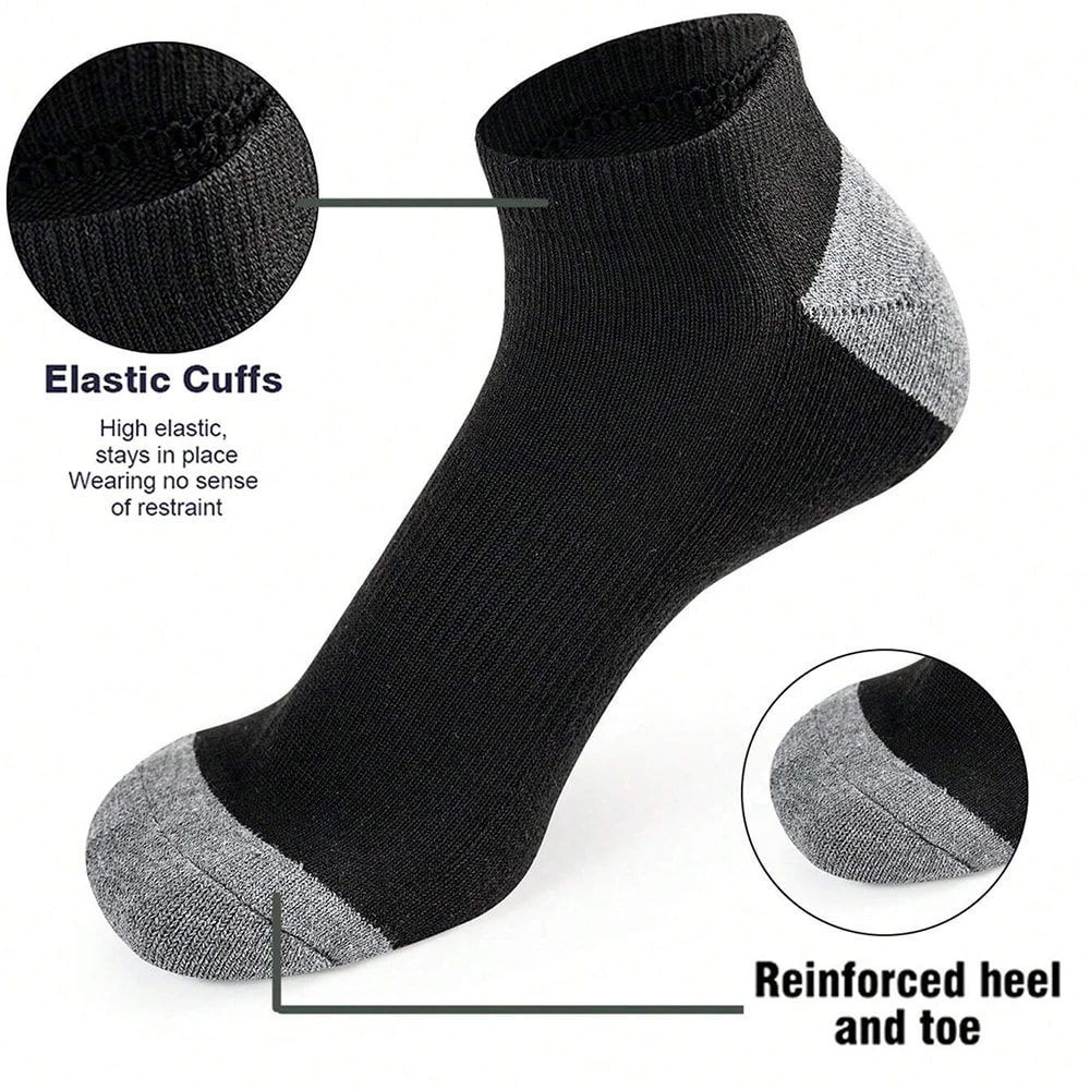 Comfortable Breathable Socks Sweat Absorbing Odor Proof Low Cut Solid Color Socks For Outdoor Activ