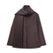 Chocolate Brown Scarf Jacket Women Loose Thick Warm Coat Autumn Winter Casual Office Lady Outwear 0
