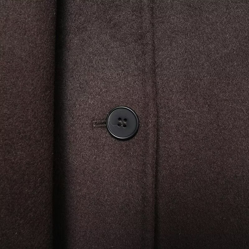 Chocolate Brown Scarf Jacket Women Loose Thick Warm Coat Autumn Winter Casual Office Lady Outwear 1