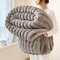 Solid Thickened Wide Striped Flannel Blanket Multifunctional Bed Sheet Cover Sofa Nap Blanket Comfo