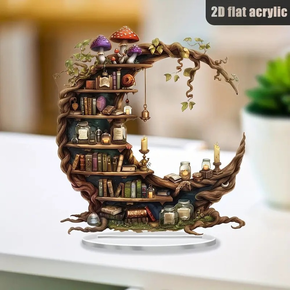 Crescent Shaped Acrylic Desktop Bookshelf Decorative Book Shelf For Home And Office Ideal For Book 2