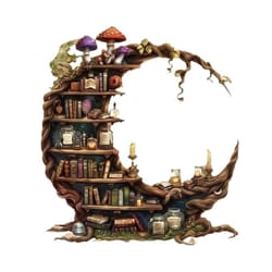 crescent shaped acrylic desktop bookshelf, decorative book shelf for home and office, ideal for book lover and workspace