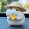 Cute Hamster Car Ornament Straw Hat Dashboard Decoration Auto Interior Dashboard Accessories For Ca 7