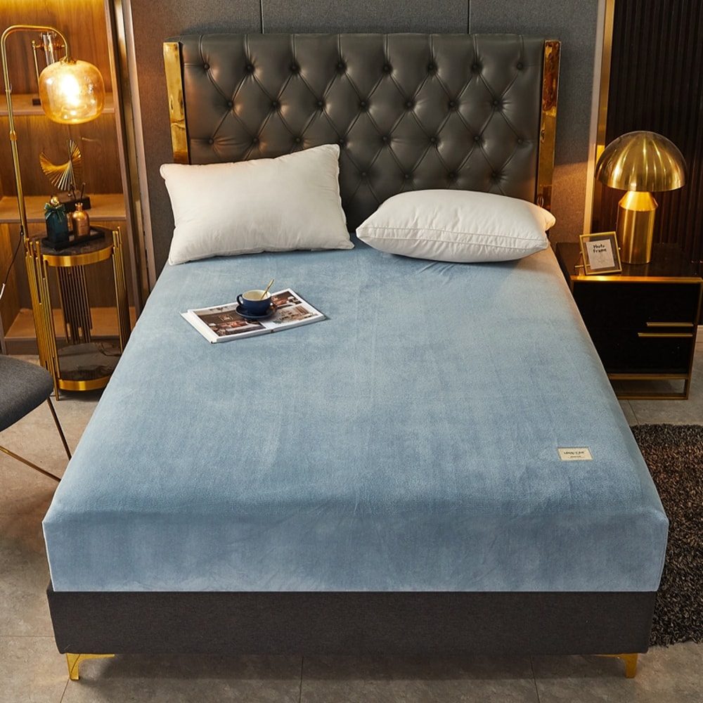 Soft Warm Velvet Fitted Sheet NonSlip Mattress Cover Adjustable Protector HighQuality Bed Sheet Wit 6