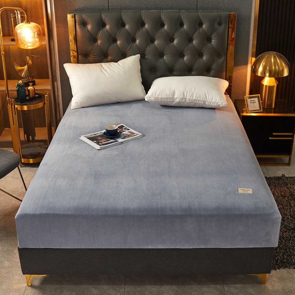 Soft Warm Velvet Fitted Sheet NonSlip Mattress Cover Adjustable Protector HighQuality Bed Sheet Wit 7