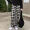 Fashion Warm Plush Pants Cashmere Thick Plaid Ladies Winter Casual Loose Widelegged Pants For Stree 9