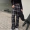Fashion Warm Plush Pants Cashmere Thick Plaid Ladies Winter Casual Loose Widelegged Pants For Stree 10