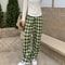 Fashion Warm Plush Pants Cashmere Thick Plaid Ladies Winter Casual Loose Widelegged Pants For Stree 13