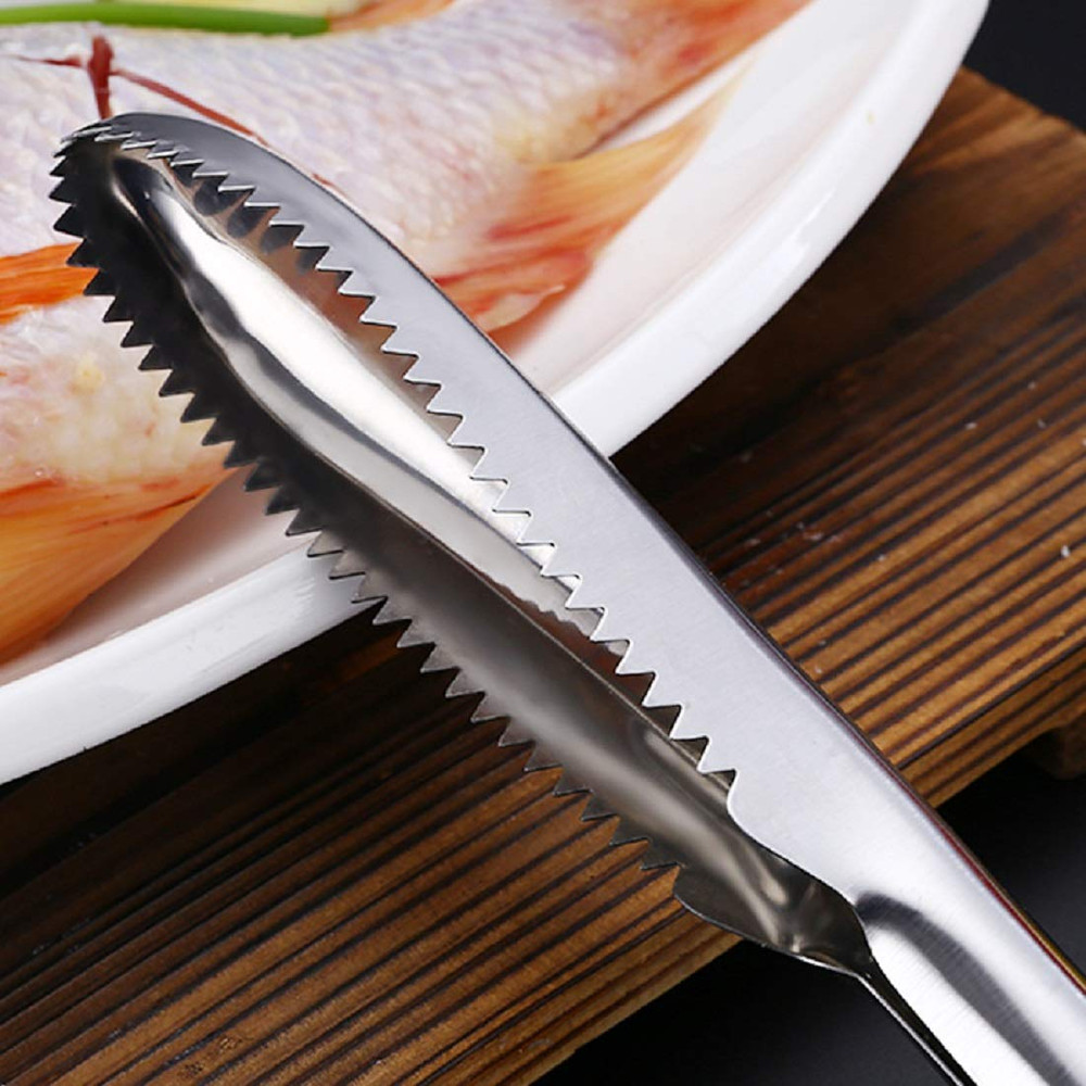 Fish Scaler Remover Stainless Steel Sawtooth Fish Cleaner Tool Easily Cleans Fish Scales Kitchen De