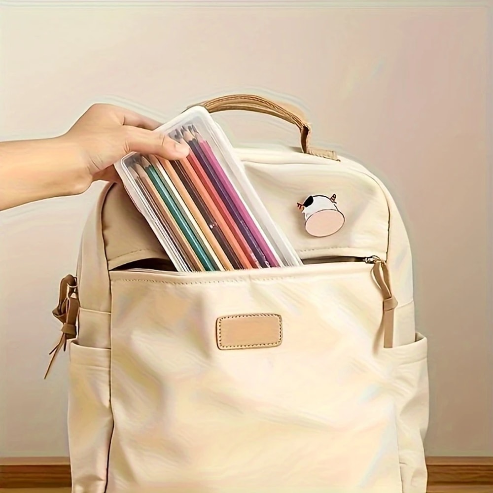 Plastic Translucent Pencil Case Box PP Multifunction Organizer For School Supplies And Office Use 4