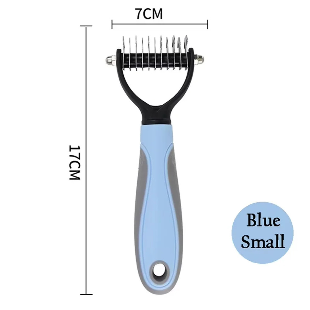 Pet Deshedding Brush Double Sided Grooming Tool Shedding And Dematting Stainless Steel Dog Comb For 6