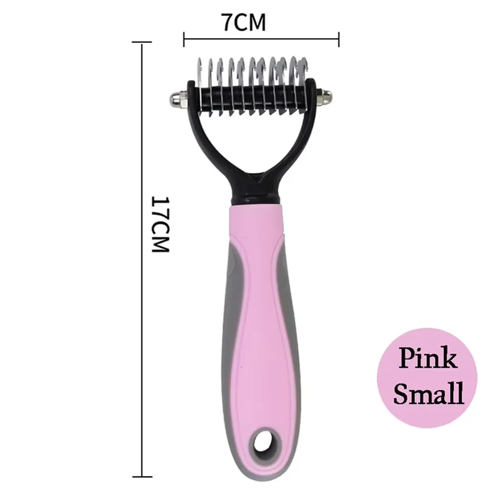 Pet Deshedding Brush Double Sided Grooming Tool Shedding And Dematting Stainless Steel Dog Comb For 8