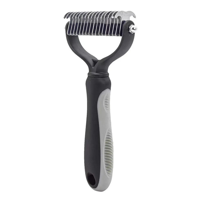 Pet Deshedding Brush Double Sided Grooming Tool Shedding And Dematting Stainless Steel Dog Comb For 10