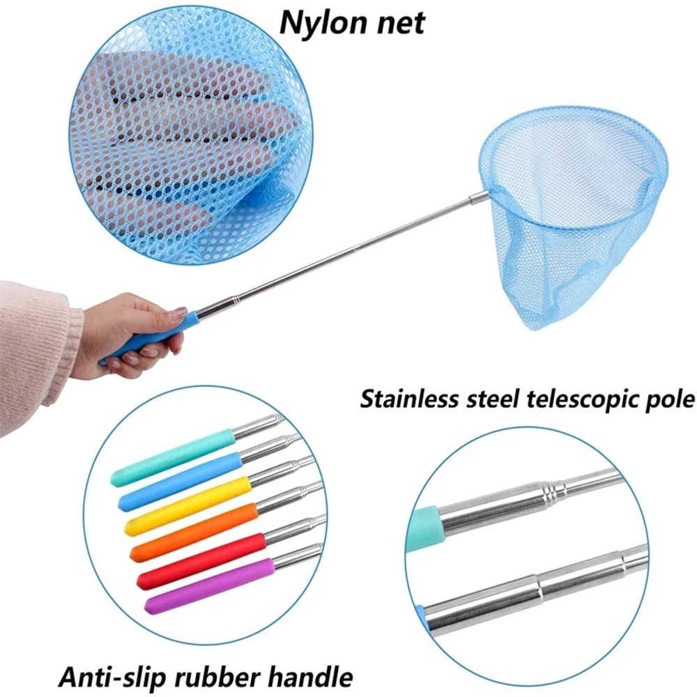 Telescopic Handheld Cage Net Summer Butterfly Catching Net Insect Catcher Lake River Fishing Tackle 1