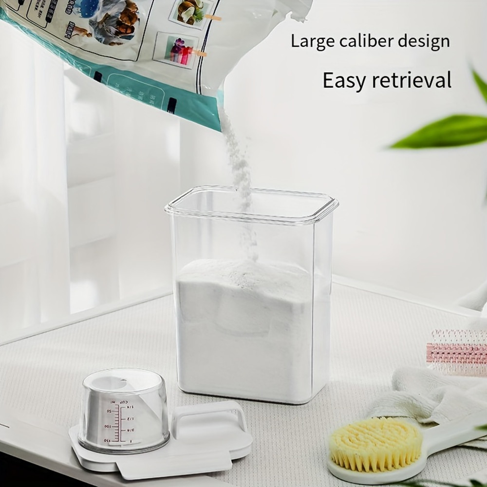 Airtight Laundry Detergent Powder Storage Box Jar Large Capacity Bleach Storage Container Measuring 4