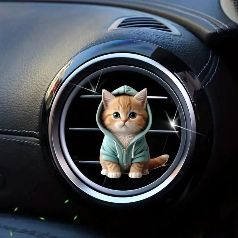 Hoodie Kitten Ventilating Clip Car Decoration LongLasting Fragrance Aromatherapy Acrylic Accessorie 6