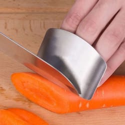 stainless steel finger protector, kitchen knife cutting safe gadget, durable chop shield for cooking