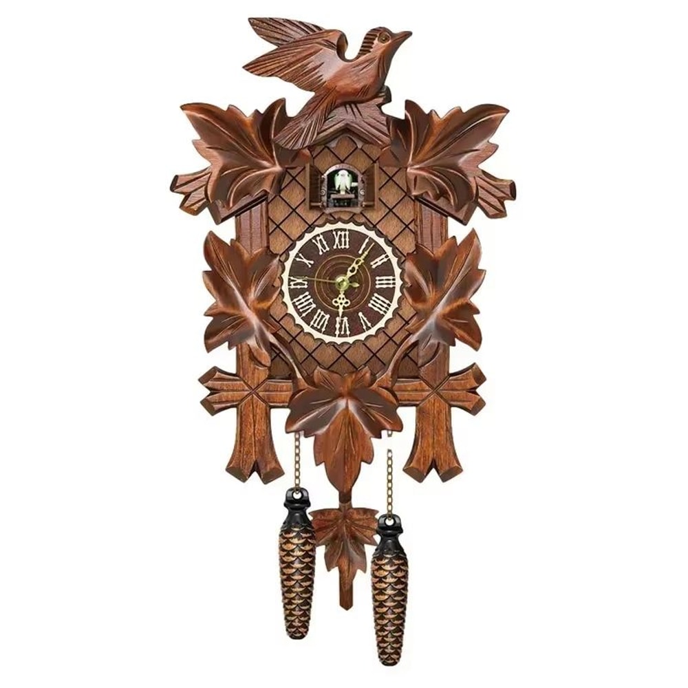 Wooden Hanging Wall Clock Bird Alarm Clock Cuckoo Clocks For Home Kids Room Decoration 2