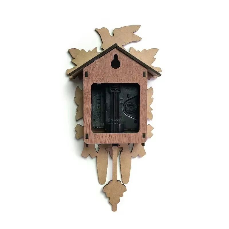 Wooden Hanging Wall Clock Bird Alarm Clock Cuckoo Clocks For Home Kids Room Decoration 4