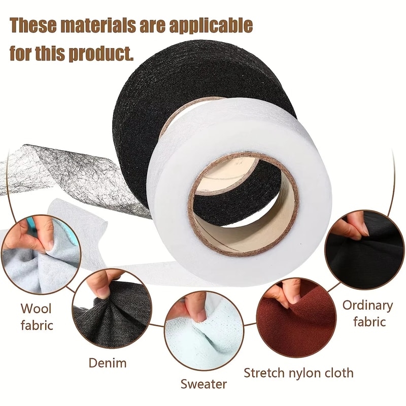 Interlining Fabric For Sewing Non Woven Padded Wadding Tape Hem Clothes Edge Shorten Length Adhesiv 2