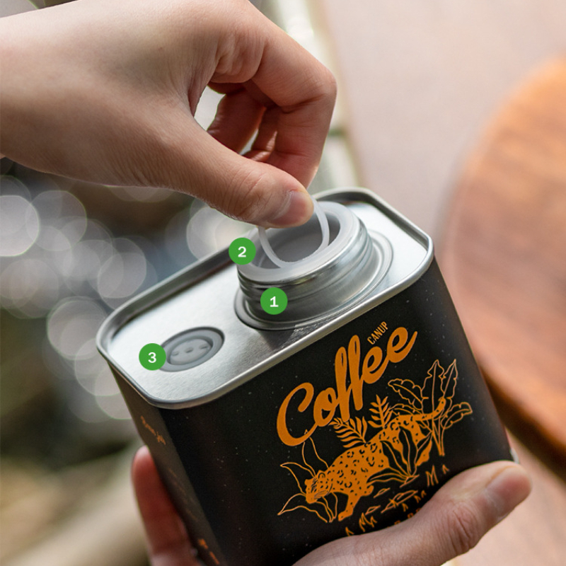 Household Kitchen Storage Jar, Sealed Coffee Bean Moisture Proof Jar, Outdoor Camping Fresh Keeping Coffee Jar