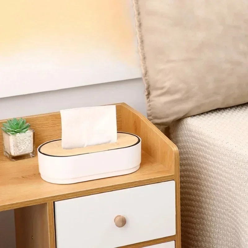 Bamboo Tissue Box Holder Toilet Paper Box Napkin Holder Case Tissue Paper Dispenser Storage Box For 3